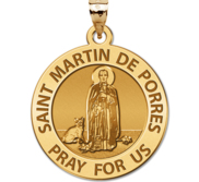 Saint Martin de Porres Round Religious Medal   EXCLUSIVE 