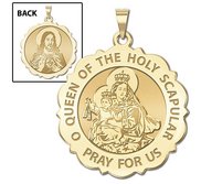 Scapular Scalloped Round Religious Medal  EXCLUSIVE 