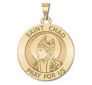 Saint Chad Round Religious Medal    EXCLUSIVE 