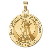 Saint Argotta Queen of the Franks Round Religious Medal    EXCLUSIVE 