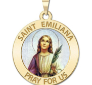 Saint Emiliana Round Religious Medal Color