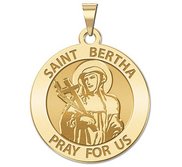 Saint Bertha Round Religious Medal   EXCLUSIVE 