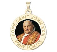 Pope Saint John XXIII Religious Round Medal  Color EXCLUSIVE 