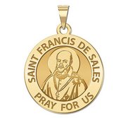 Saint Francis de Sales Round Religious Medal   EXCLUSIVE 