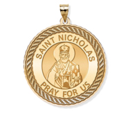 Saint Nicholas Round Rope Border Religious Medal