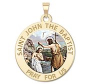 Saint John the Baptist Religious Medal  Color EXCLUSIVE 