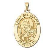 Saint Alexander of Constantinople Oval Religious Medal  EXCLUSIVE 