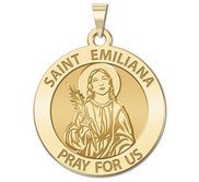 Saint Emiliana Round Religious Medal   EXCLUSIVE 