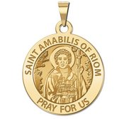 Saint Amabilus of Riom Round Religious Medal  Male   EXCLUSIVE 