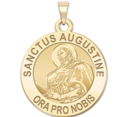 Sanctus Augustine Round Religious Medal  EXCLUSIVE 