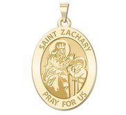 Saint Zachary Religious Medal   Oval   EXCLUSIVE 