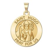 Saint Hugo Round Religious Medal  EXCLUSIVE 