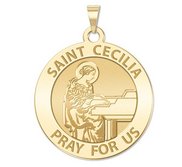 Saint Cecilia Round Religious Medal  Grand Piano     EXCLUSIVE 