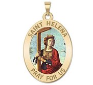 Saint Helena Oval Religious Color Medal   EXCLUSIVE 