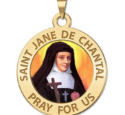 Saint Jane De Chantal Round Religious Medal Color