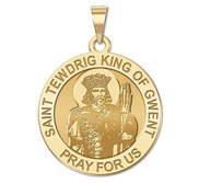 Saint Tewdrig King of Gwent Round Religious Medal   EXCLUSIVE 