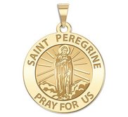 Saint Peregrine Round Religious Medal  EXCLUSIVE 