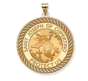 Saint Joseph of Cupertino Round Rope Border Religious Medal