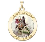 Saint George Round Religious Medal  Color EXCLUSIVE 