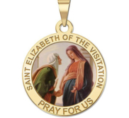 Saint Elizabeth of the Visitation Religious Round Medal Color