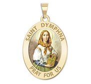 Saint Dymphna Oval Religious Medal  EXCLUSIVE 