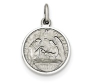 Sterling Silver Antiqued Baptism Medal