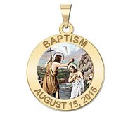 Personalized Baptism Religious Medal  Color EXCLUSIVE 