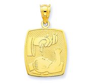 14k Satin   Polished Baptism Pendant