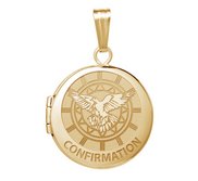 14k Yellow Gold Round  Confirmation  Holy Spirit Locket