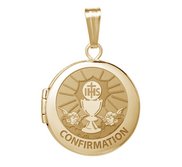 14k Yellow Gold Round  Confirmation  Chalice Locket