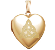 14K Yellow Gold  Sweetheart  Celtic Trinity Locket