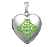 Sterling Silver  Color Celtic Knot   Heart Locket