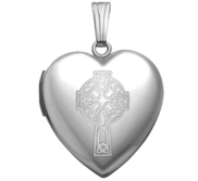 Sterling Silver   Sweetheart  Celtic Cross Locket