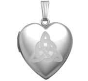 Sterling Silver   Sweetheart  Celtic Trinity Locket