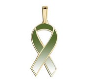 Awareness Ribbon Olive Green Color Charm