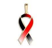 Awareness Ribbon Black and Red Color Charm