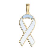 Awareness Ribbon Light Blue Color Charm