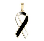 Awareness Ribbon Black and White Color Charm