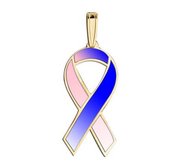 Awareness Ribbon Pink   Blue Color Charm