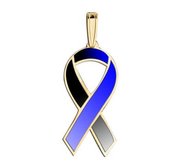 Awareness Ribbon Black and Blue Color Charm