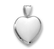 18k Premium Weight White Gold Heart Picture Locket