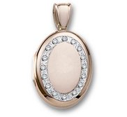 18k Premium Weight Yellow Gold Diamond Oval Locket