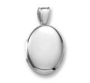 18k Premium Weight White Gold Oval Locket