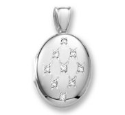 Premium Weight White Gold Diamond Oval Locket