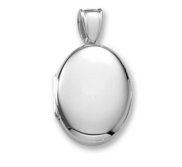 18k Premium Weight White Gold Oval Picture Locket Jewelry