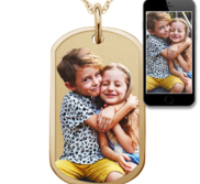 Photo Engraved Dog Tag with Border Photo Pendant