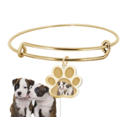 Paw Print Photo Charm Expandable Bracelet