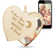  I Love You to the Moon and Back  Heart Swivel Photo Pendant