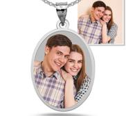 Oval with Thin Border Photo Pendant Picture Charm