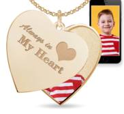  Always In My Heart  Heart Swivel Photo Pendant